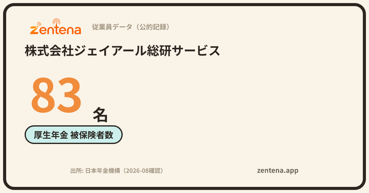 株式会社ジェイアール総研サービスの従業員データカード