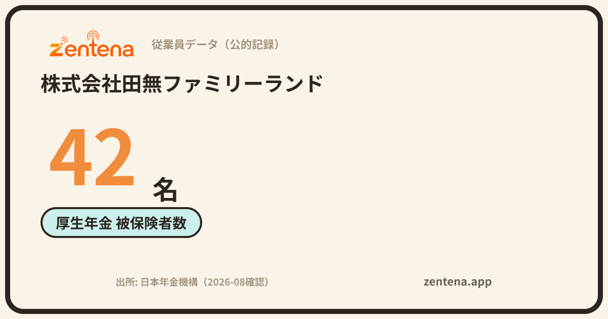 株式会社田無ファミリーランドの従業員データカード
