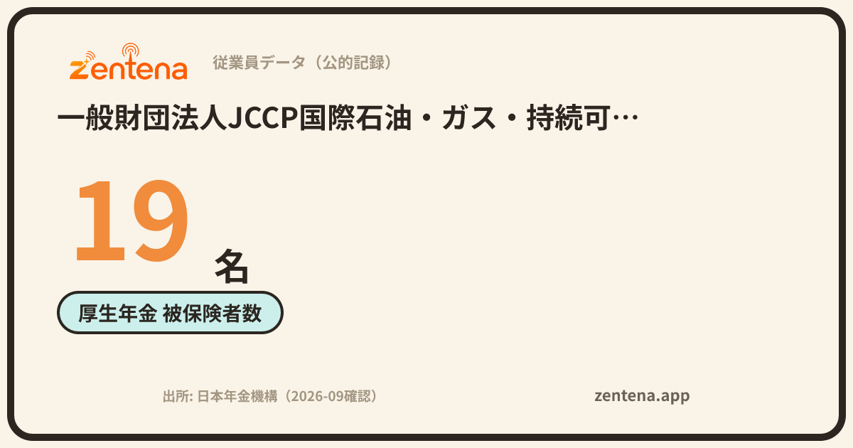 一般財団法人JCCP国際石油・ガス・持続可能エネルギー協力機関の従業員データカード