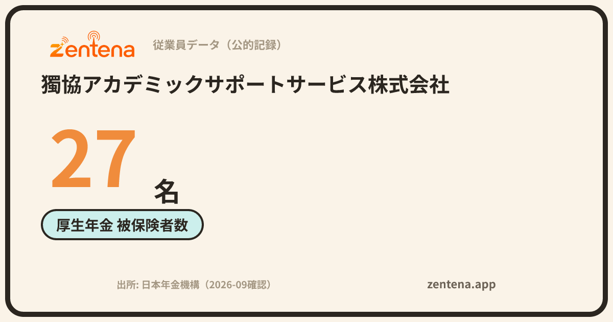 獨協アカデミックサポートサービス株式会社の従業員データカード