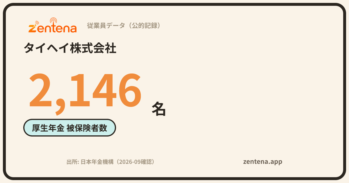 タイヘイ株式会社の従業員データカード