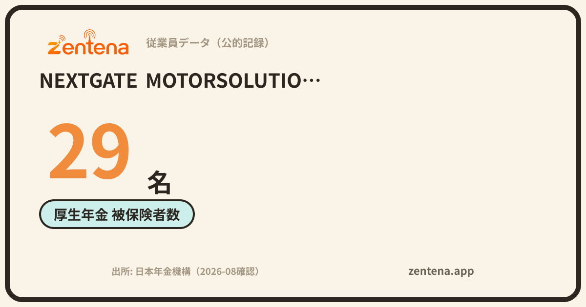 NEXTGATE MOTORSOLUTIONS株式会社の従業員データカード