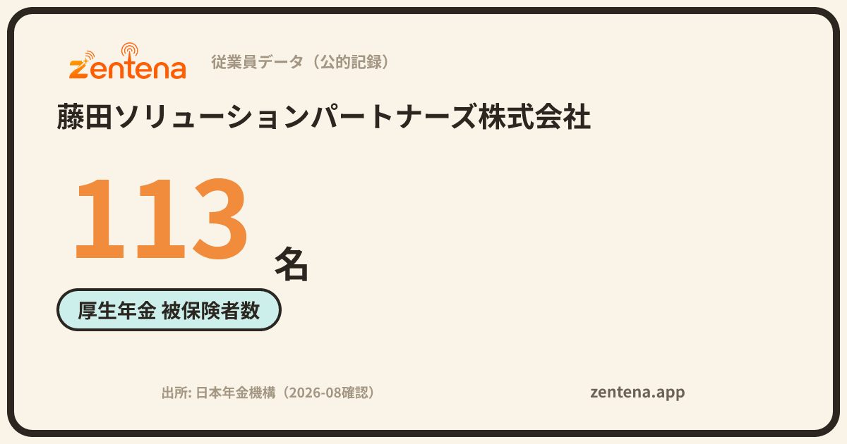 藤田ソリューションパートナーズ株式会社の従業員データカード