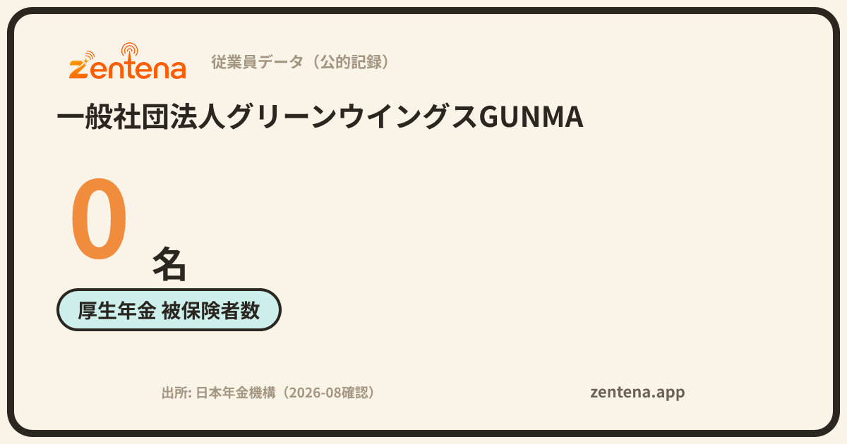 一般社団法人グリーンウイングスGUNMAの従業員データカード