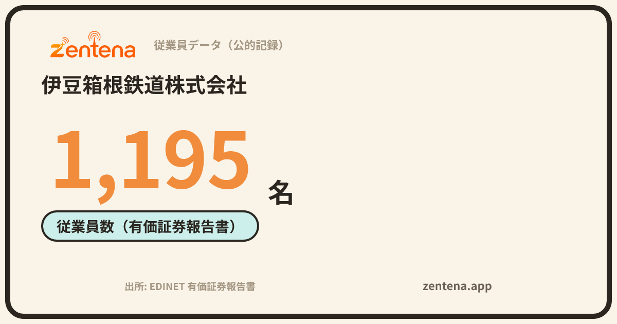 伊豆箱根鉄道株式会社の従業員データカード