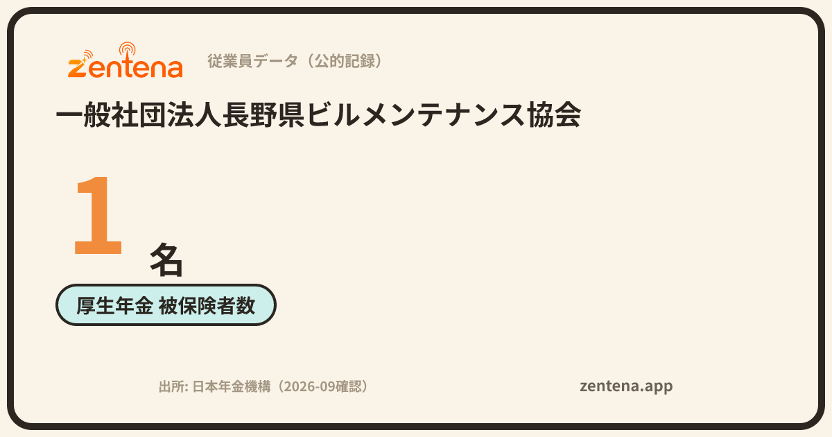 一般社団法人長野県ビルメンテナンス協会の従業員データカード