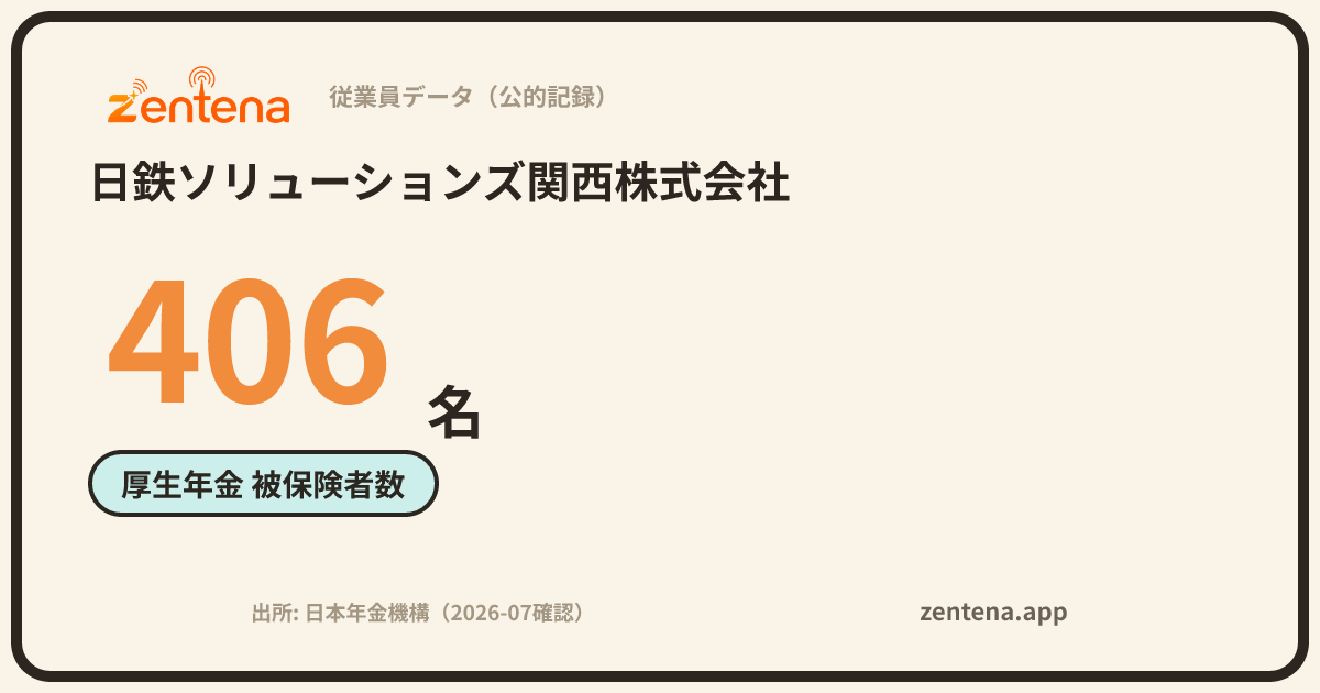 日鉄ソリューションズ関西株式会社の従業員データカード