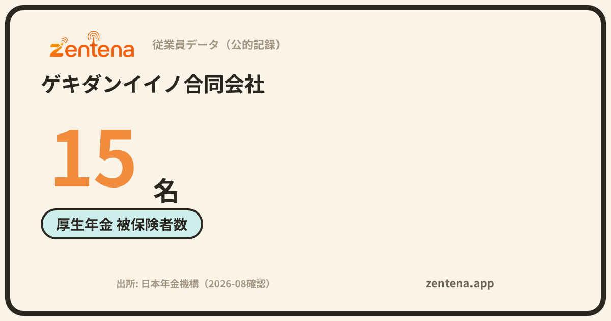 ゲキダンイイノ合同会社の従業員データカード