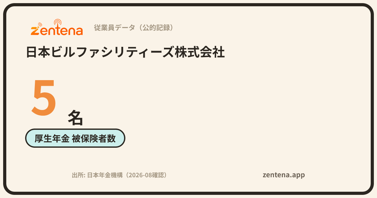 日本ビルファシリティーズ株式会社の従業員データカード
