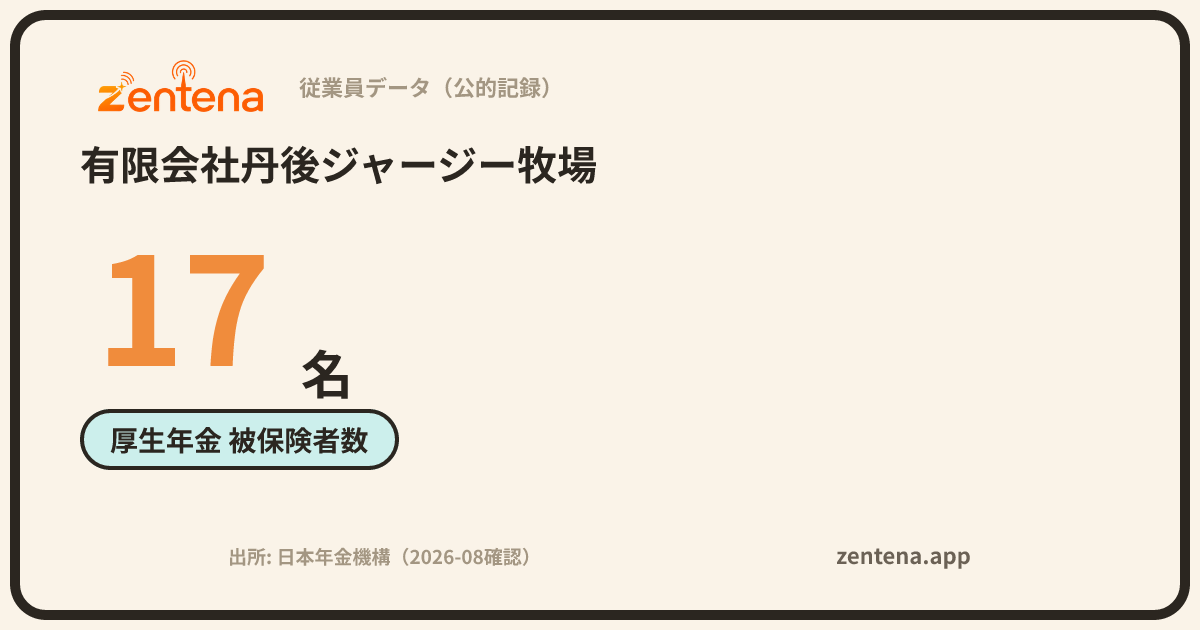 有限会社丹後ジャージー牧場の従業員データカード