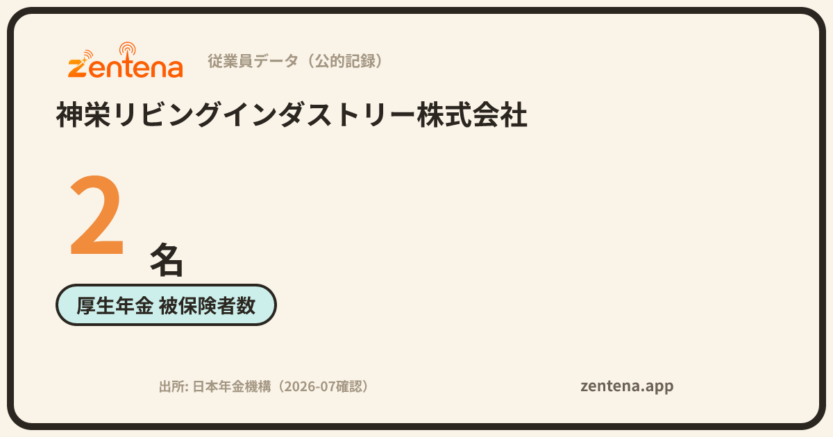 神栄リビングインダストリー株式会社の従業員データカード