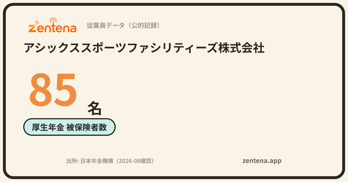 アシックススポーツファシリティーズ株式会社の従業員データカード