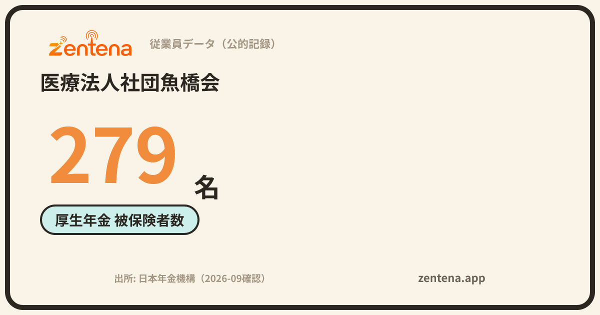 医療法人社団魚橋会の従業員データカード