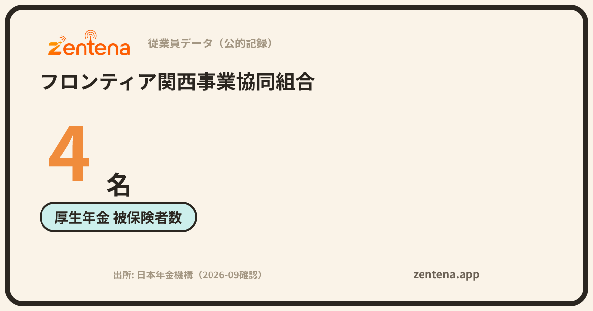フロンティア関西事業協同組合の従業員データカード