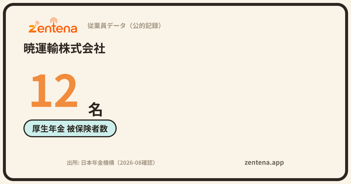 暁運輸株式会社の従業員データカード