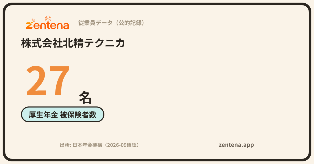 株式会社北精テクニカの従業員データカード