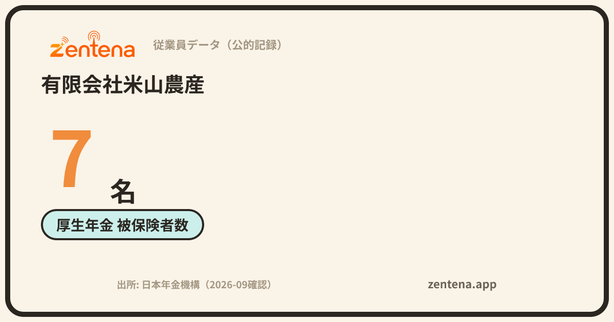 有限会社米山農産の従業員データカード