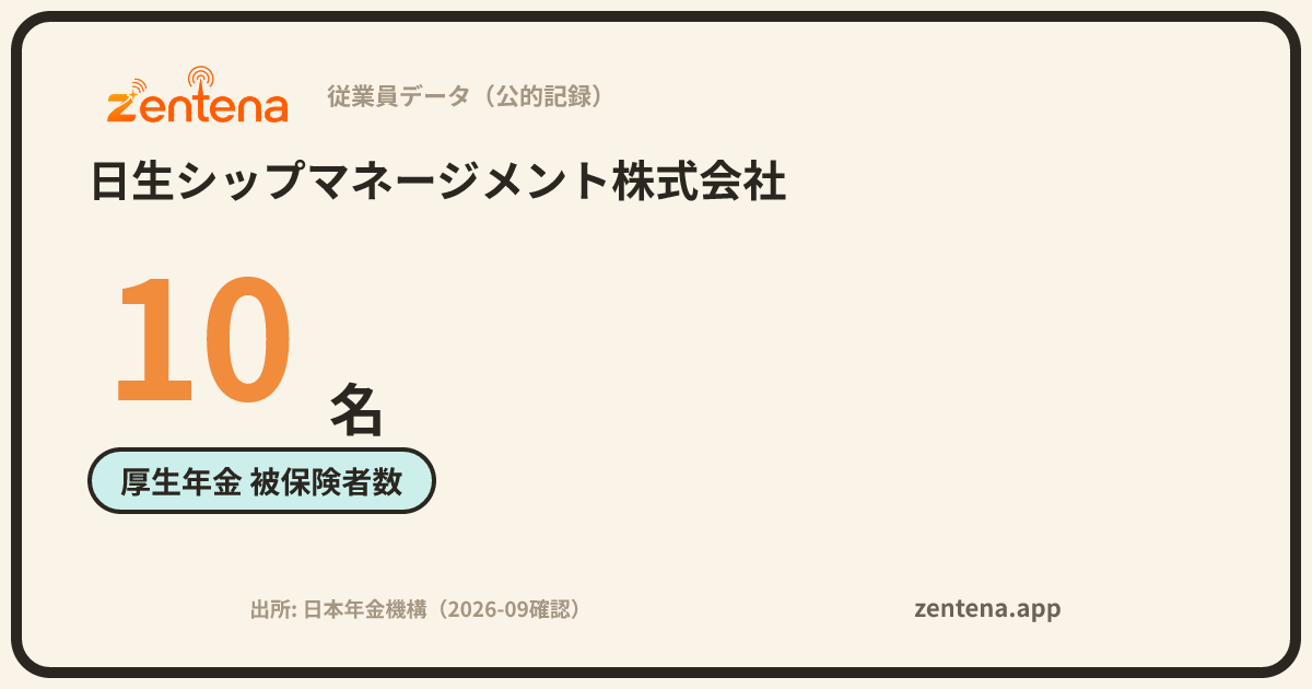 日生シップマネージメント株式会社の従業員データカード
