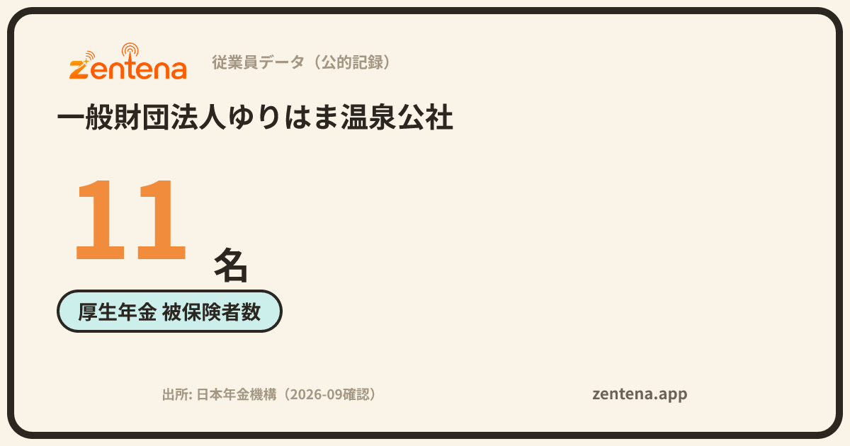 一般財団法人ゆりはま温泉公社の従業員データカード