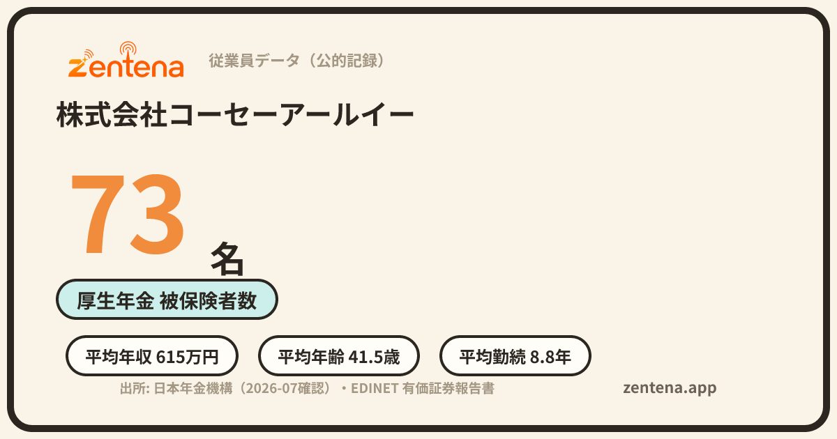 株式会社コーセーアールイーの従業員データカード