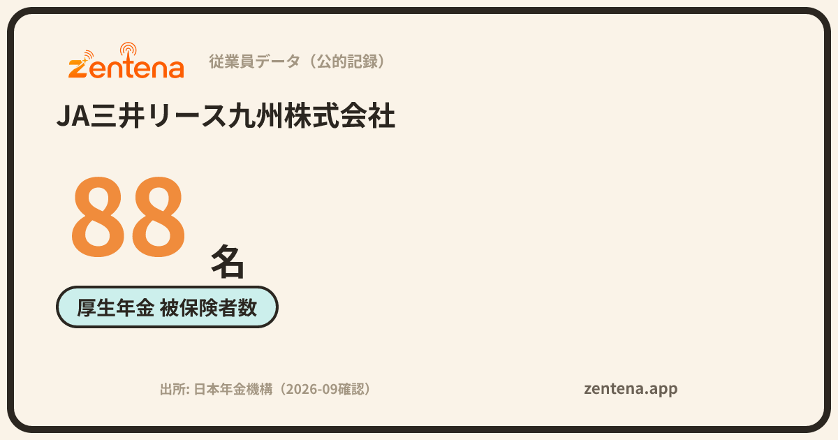 JA三井リース九州株式会社の従業員データカード