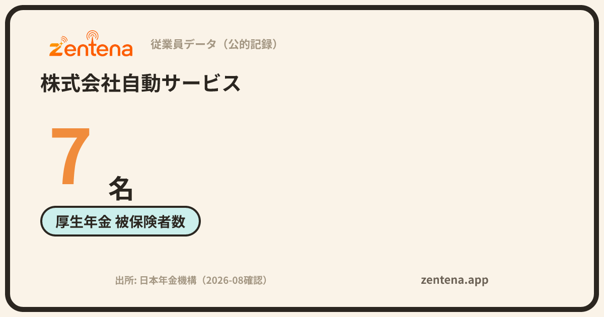 株式会社自動サービスの従業員データカード