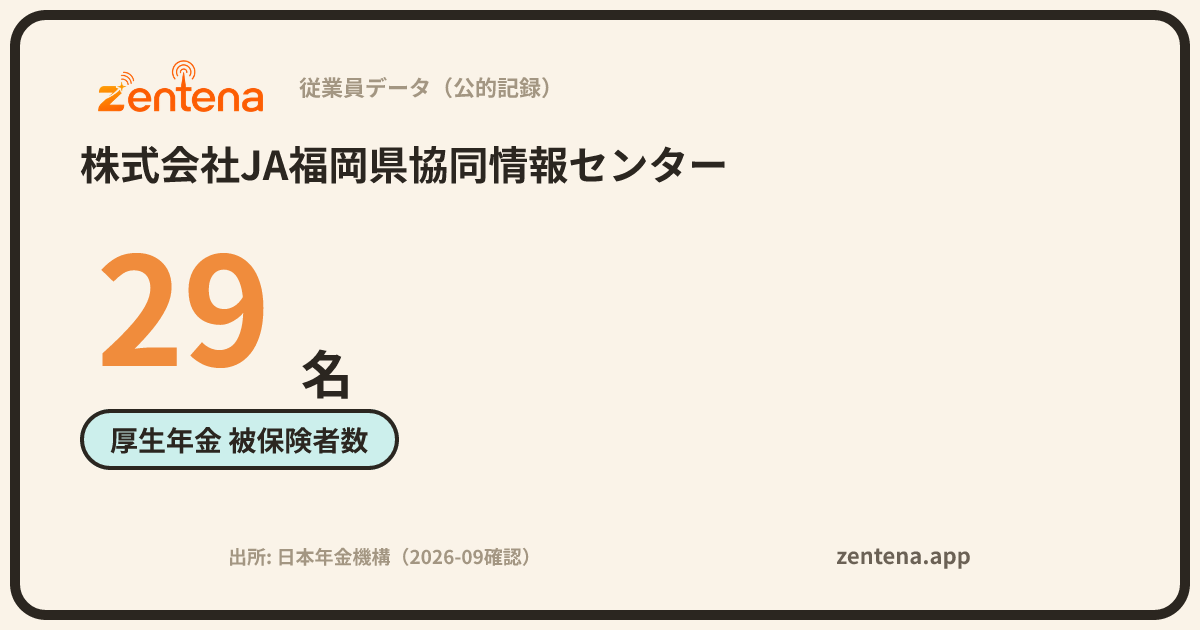 株式会社JA福岡県協同情報センターの従業員データカード