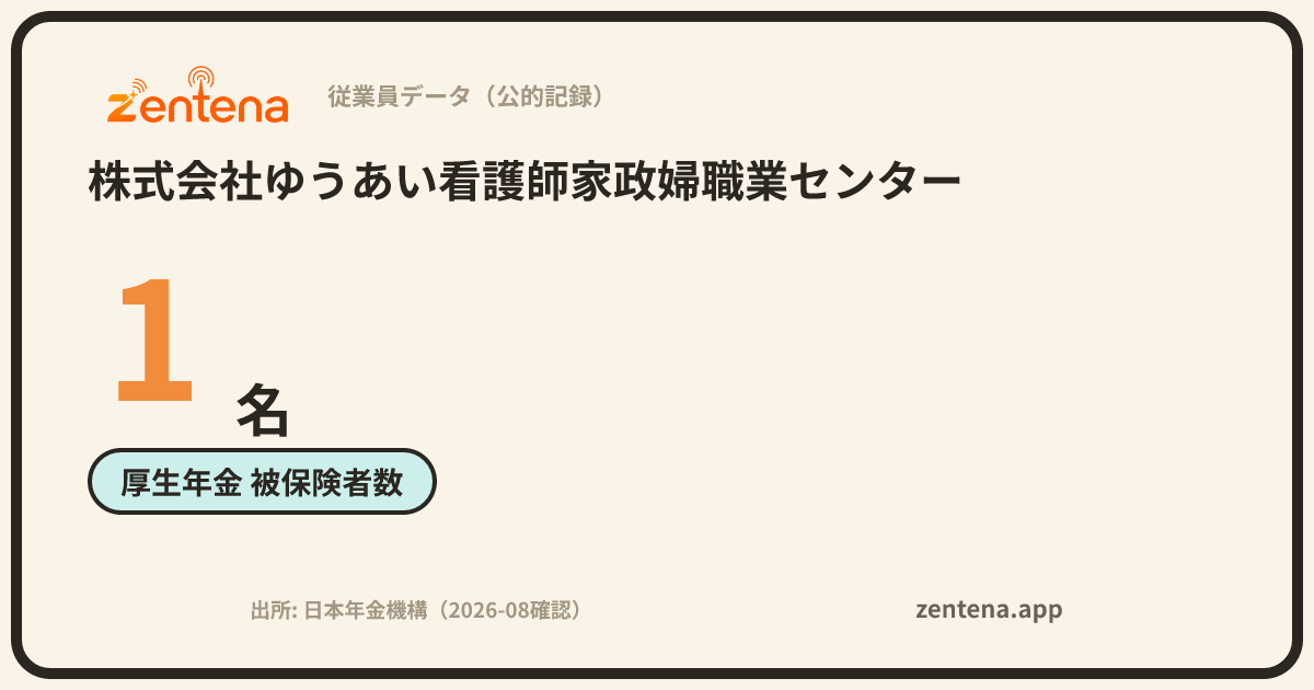 株式会社ゆうあい看護師家政婦職業センターの従業員データカード