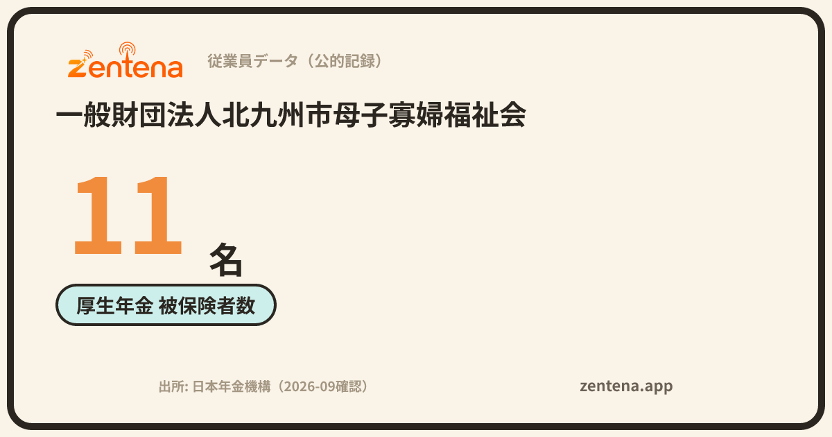一般財団法人北九州市母子寡婦福祉会の従業員データカード