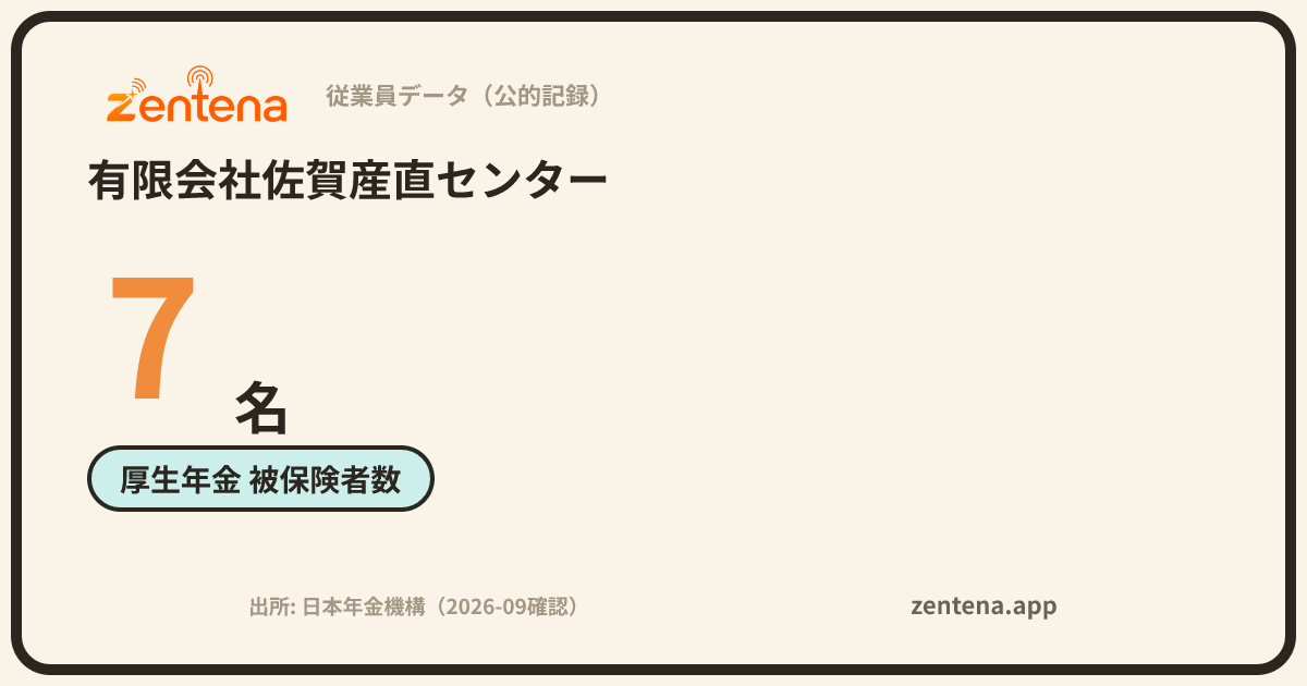 有限会社佐賀産直センターの従業員データカード