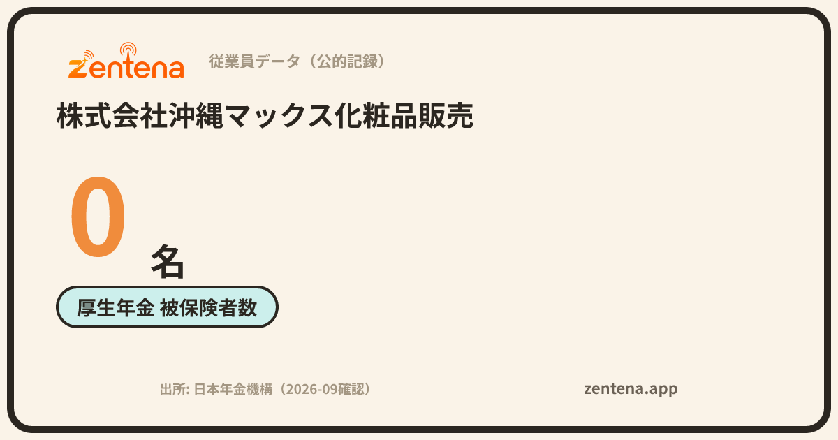 株式会社沖縄マックス化粧品販売の従業員データカード