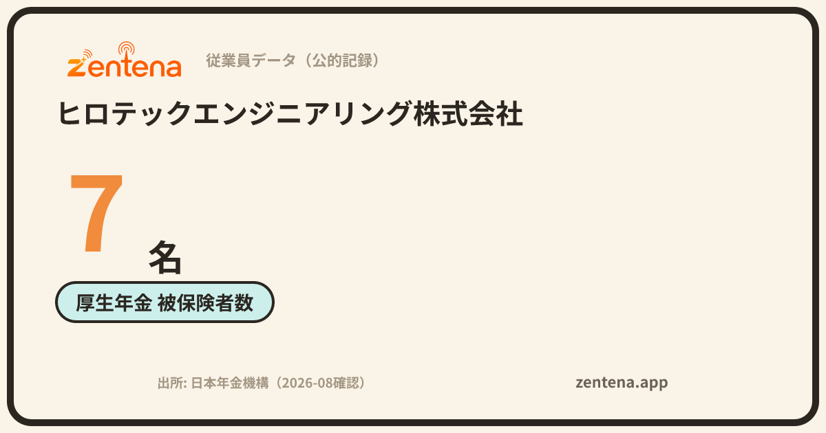 ヒロテックエンジニアリング株式会社の従業員データカード
