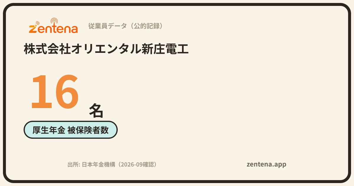 株式会社オリエンタル新庄電工の従業員データカード