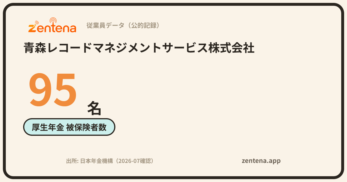 青森レコードマネジメントサービス株式会社の従業員データカード