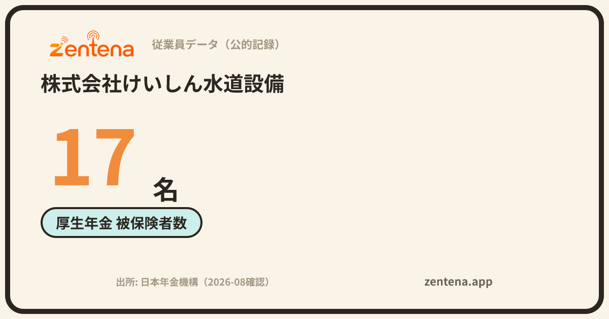 株式会社けいしん水道設備の従業員データカード