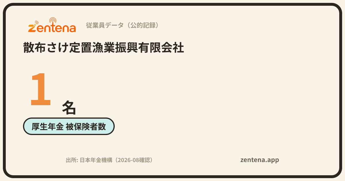 散布さけ定置漁業振興有限会社の従業員データカード
