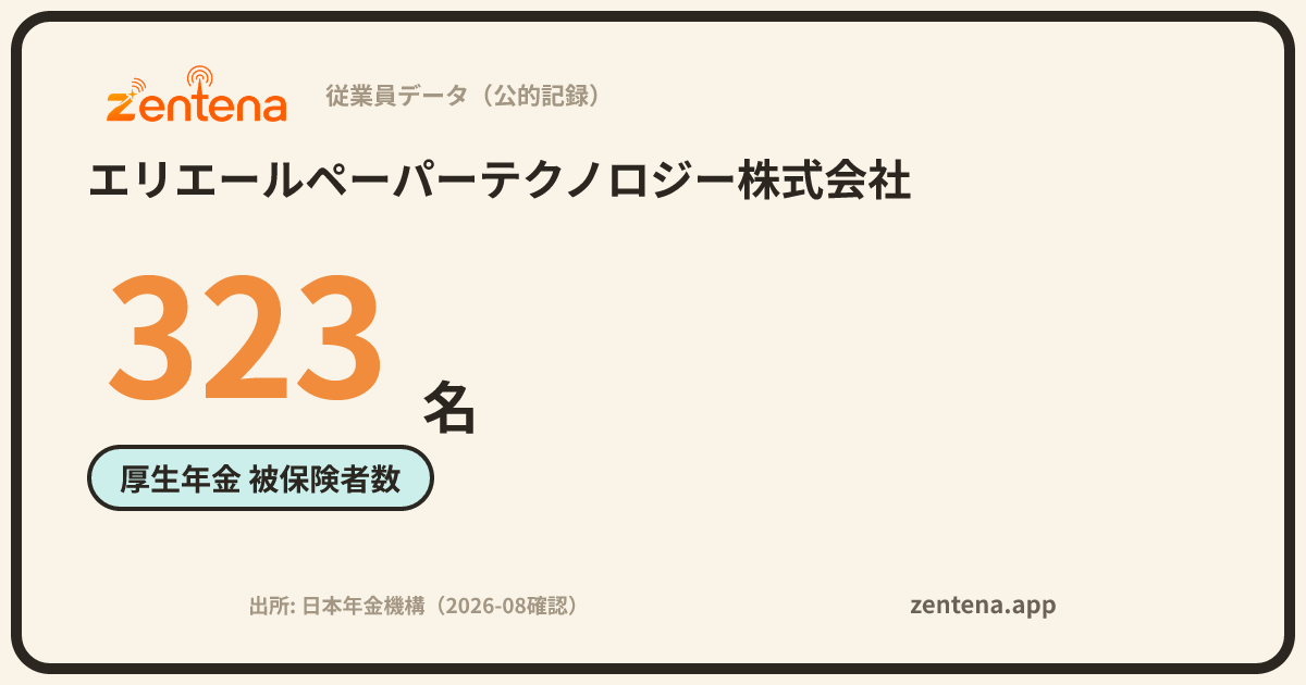 エリエールペーパーテクノロジー株式会社の従業員データカード