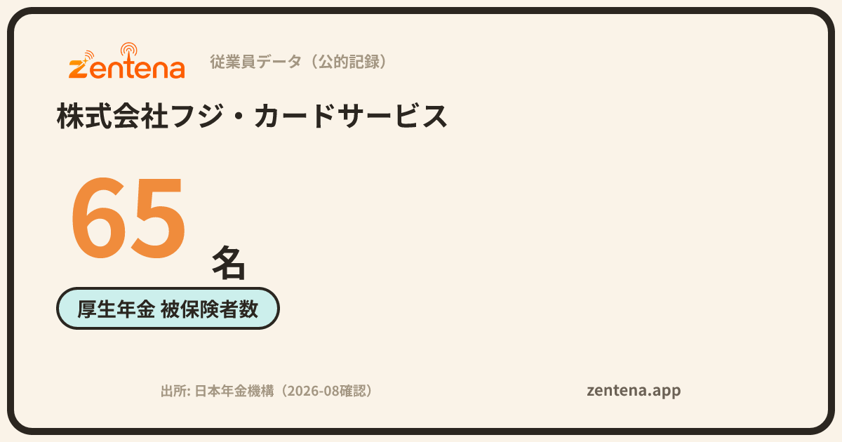 株式会社フジ・カードサービスの従業員データカード